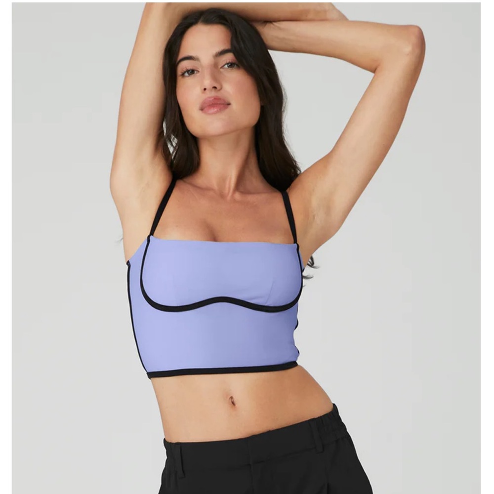 Alo Airbrushed Streamlined Bra Tank Infinity Blue Brand New
